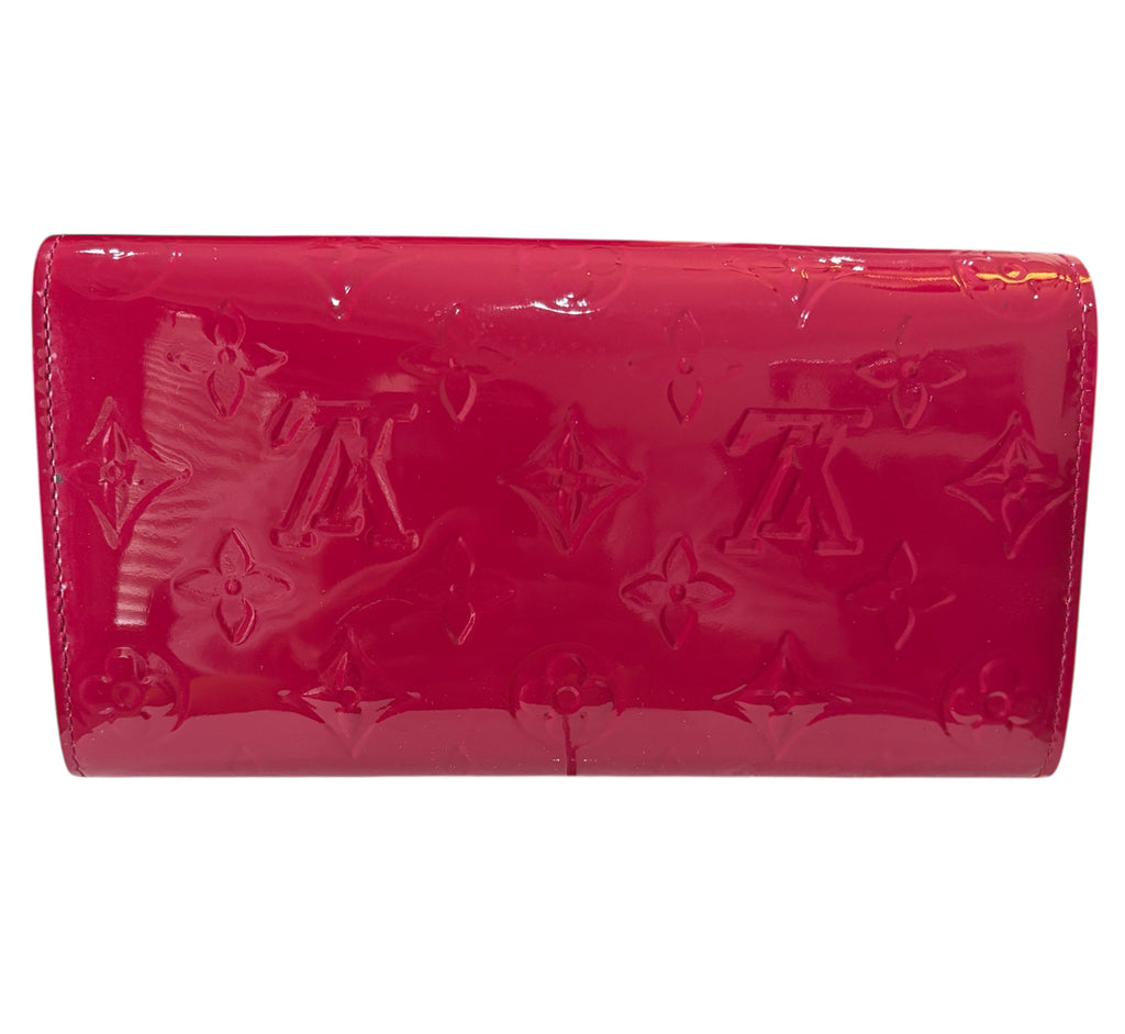 Louis Vuitton Vernis Portefeuille Sarah Long Wallet Rose Pink.