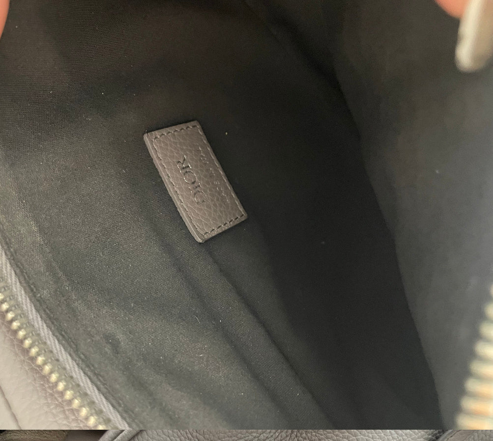 Christin Dior Shoulder Crossbody Bag Leather Gray.