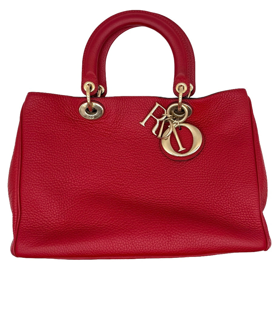 Christian Dior Large Diorissimo Tote Red.
