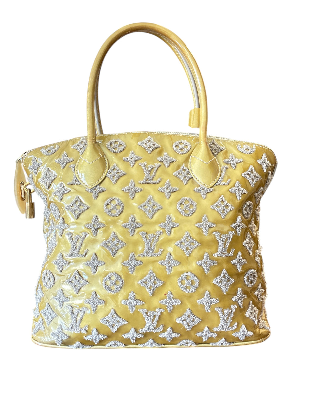 Louis Vuitton Limited Edition Lockit Fascination Monogram Light Olive Handbag.