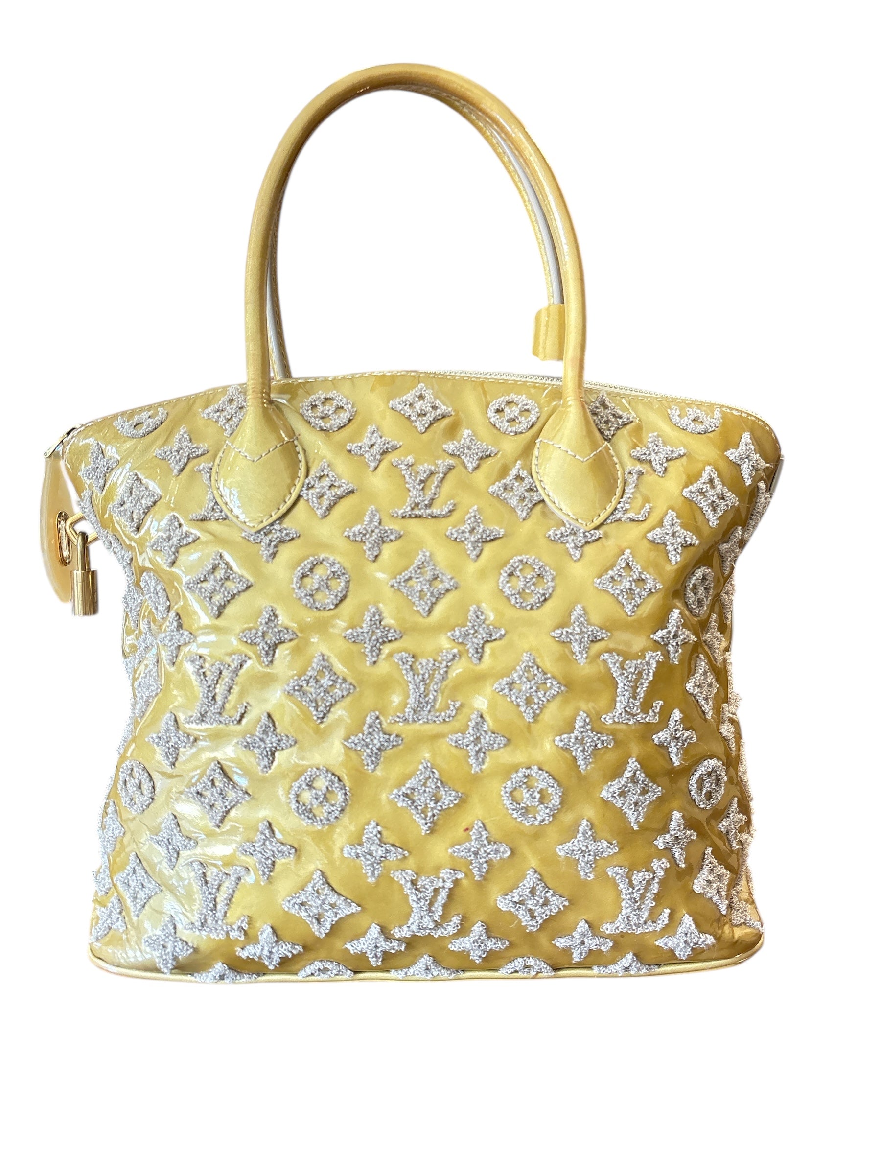 Louis Vuitton Limited Edition Lockit Fascination Monogram Light Olive Handbag.