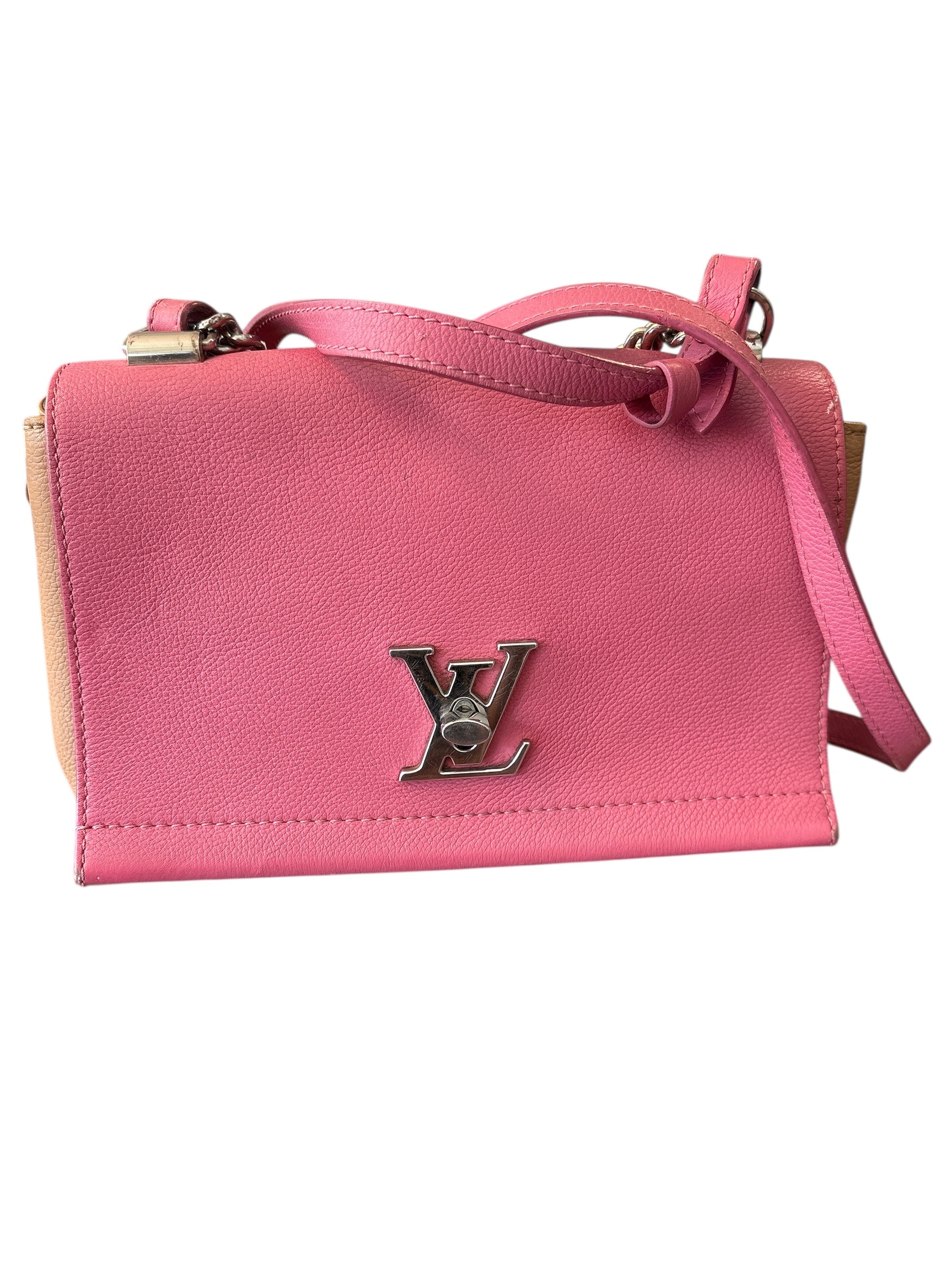 Louis Vuitton Lockme II Handbag leather BB Pink.