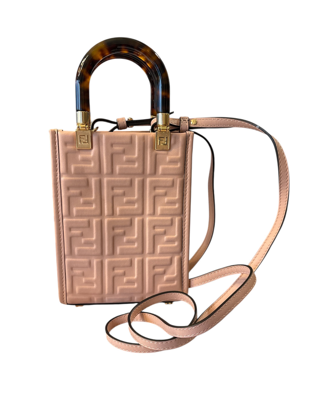 Fendi Embossed Logo Sec Plat Light Pink.