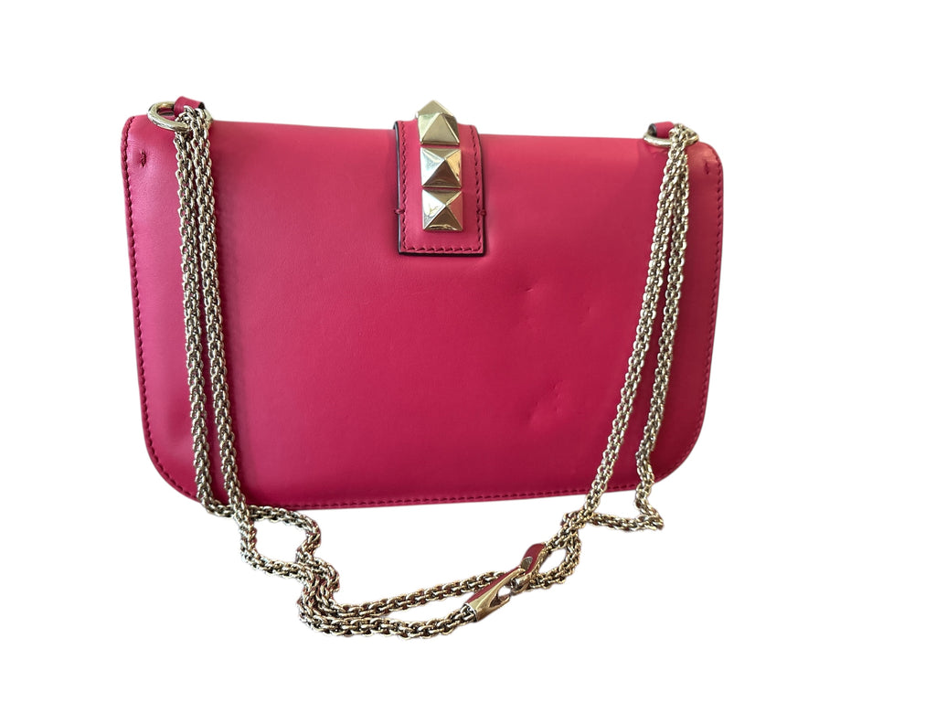 Valentino Multicolor Leather Glam Lock Bag.
