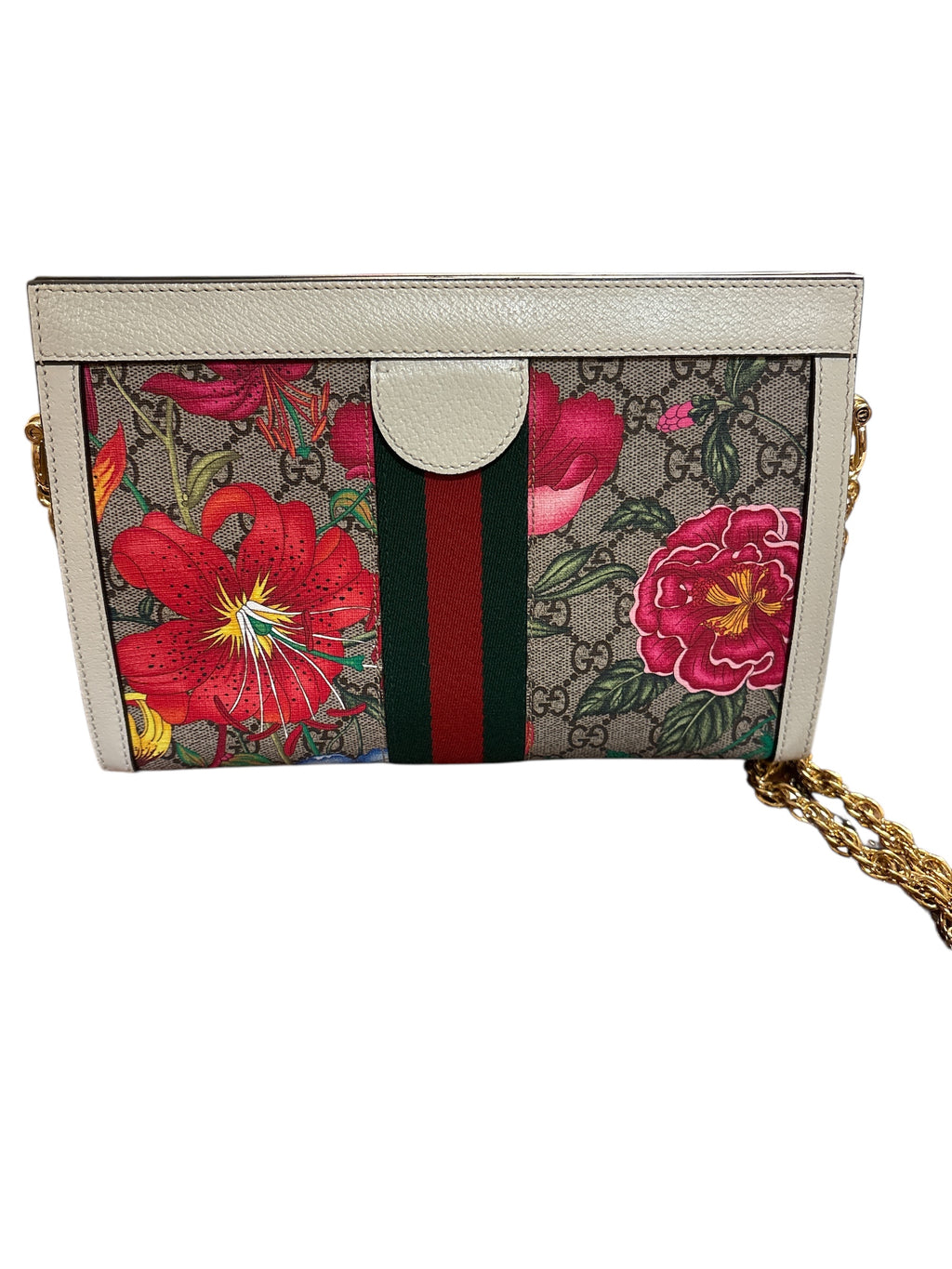 Gucci Ophidia Multiple Multicolor Flora Print Canvas.