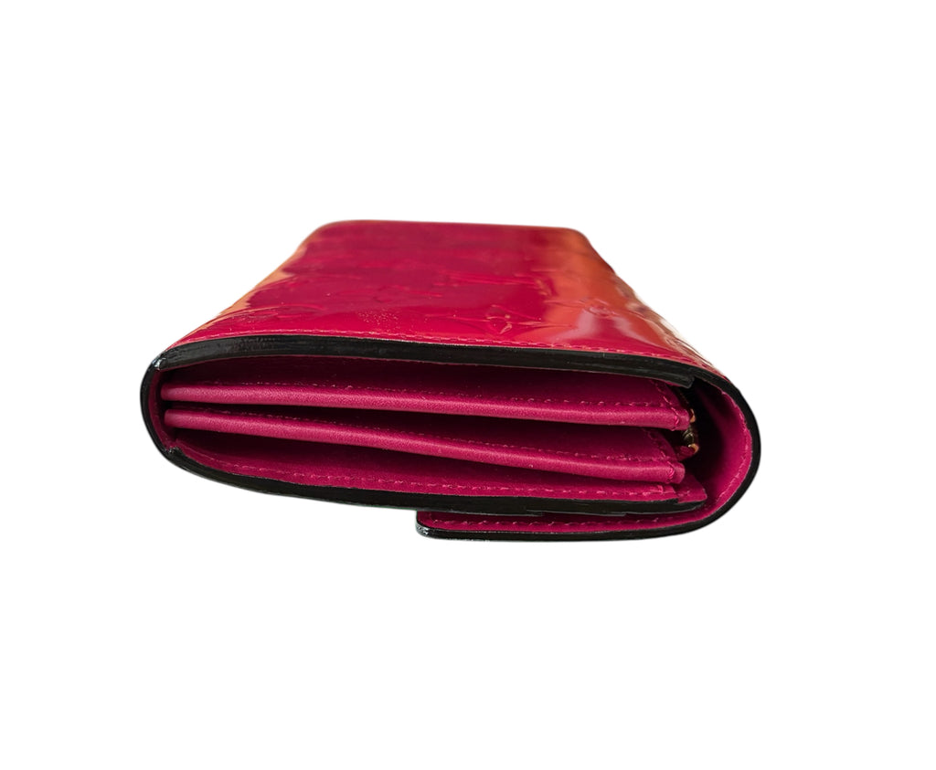 Louis Vuitton Vernis Portefeuille Sarah Long Wallet Rose Pink.