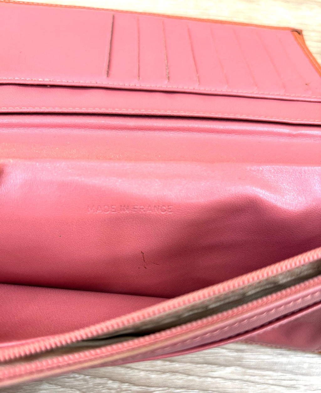 Chanel Orange Patent Leather Long Wallet.
