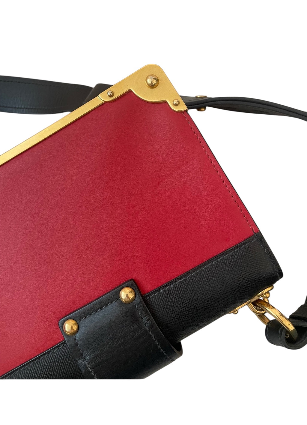 Prada Milano- Cahier Leather Crossbody Bag - Red.