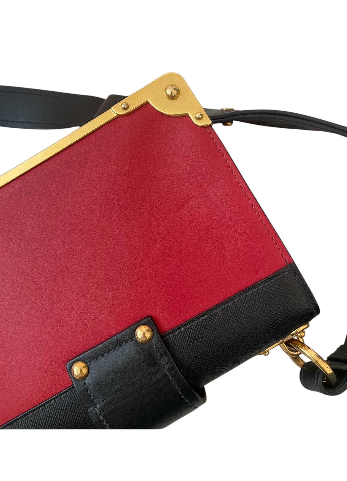 Prada Milano- Cahier Leather Crossbody Bag - Red.
