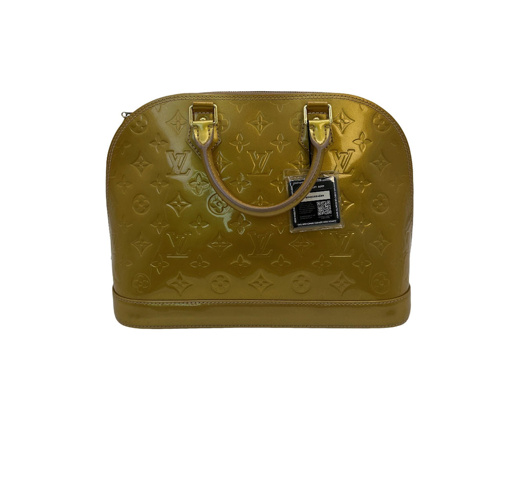 Louis Vuitton Monogram Vernis Alma Gold Hand Bags.