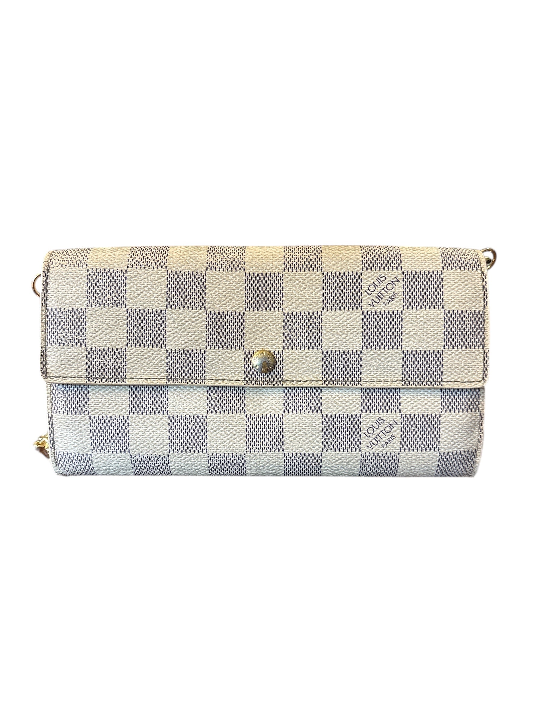 Louis Vuitton Damier Azur Porterfeuille Sarah Long Wallet.