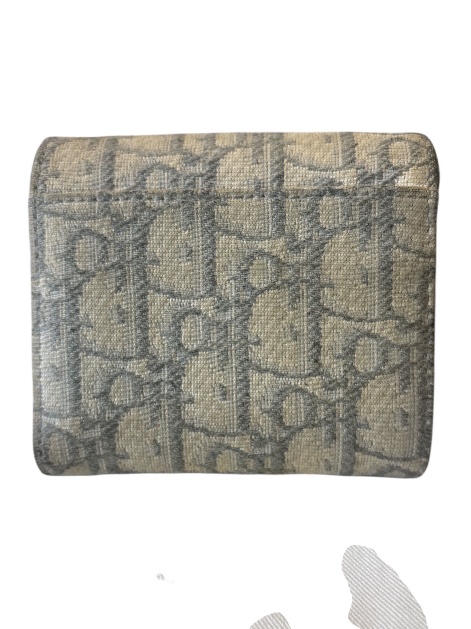 Christin Dior Beige Trotter Tri Fold Wallet.