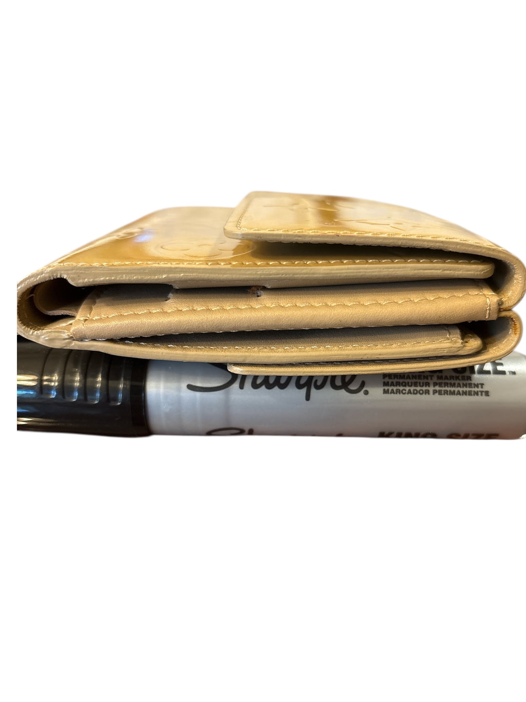 Louis Vuitton Vernis Ludlow Yellow Monogram Embossed Patant Leather.