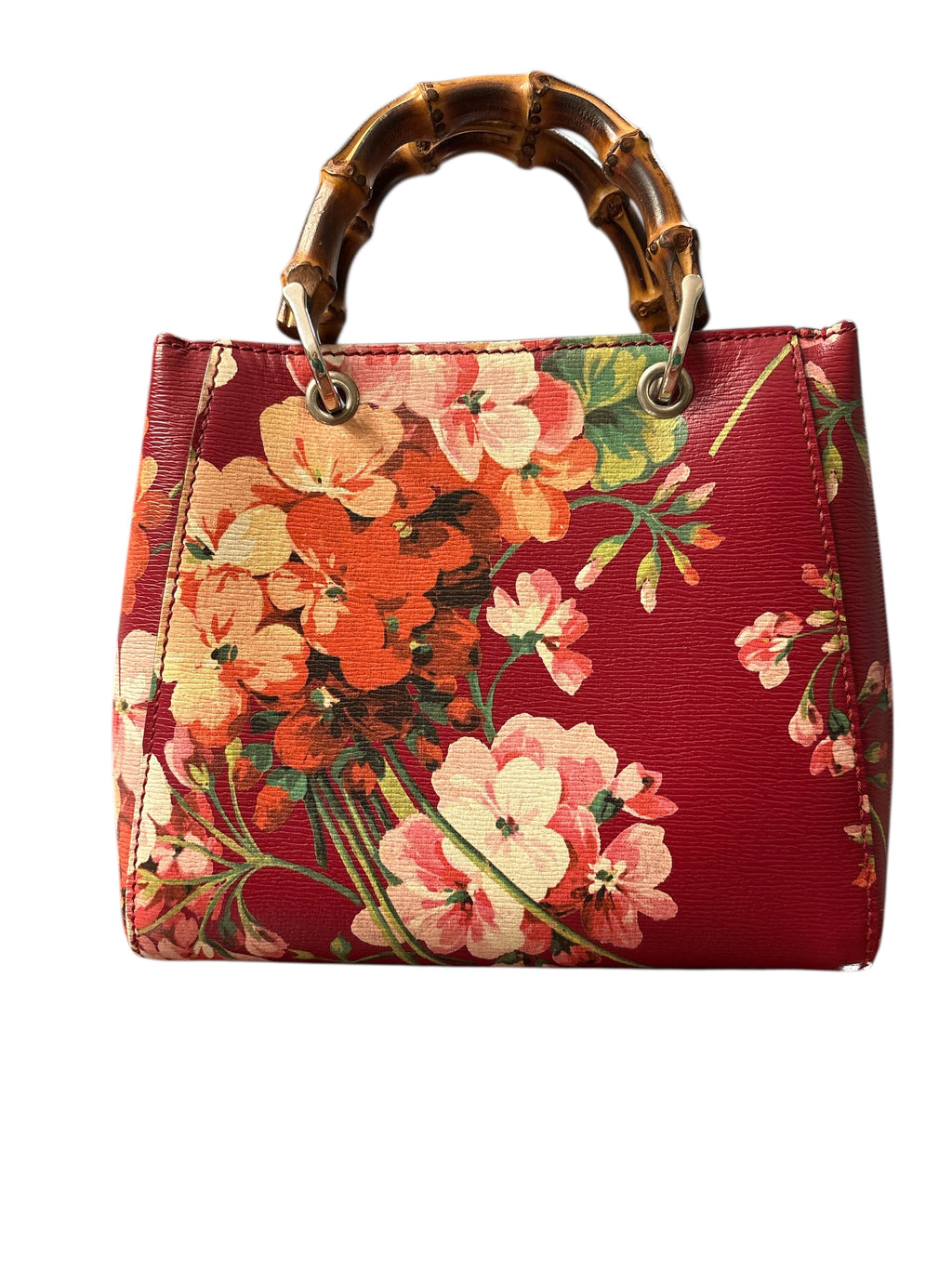 Gucci Blooms Bamboo Shopper Mini Red.