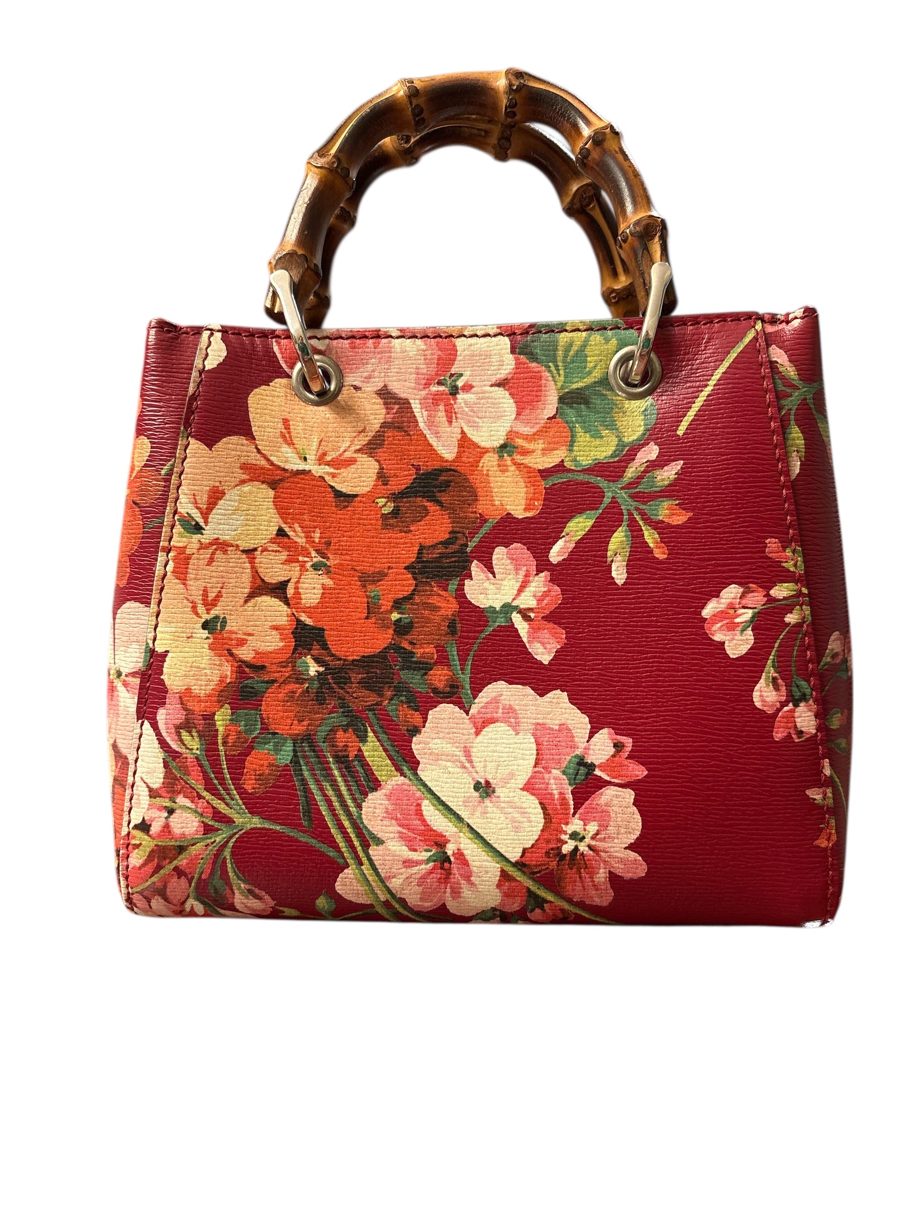 Gucci Blooms Bamboo Shopper Mini Red.