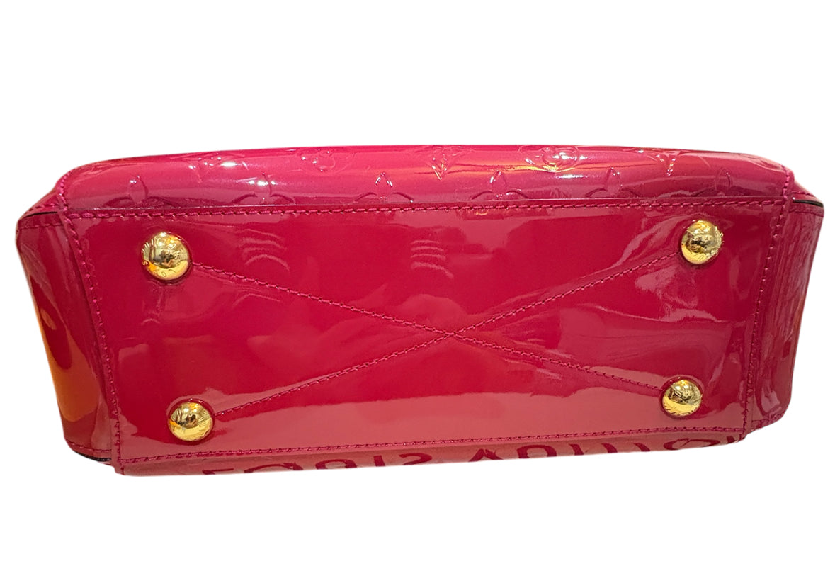Louis Vuitton Vernis Montaigne Bag Raspberry Red.