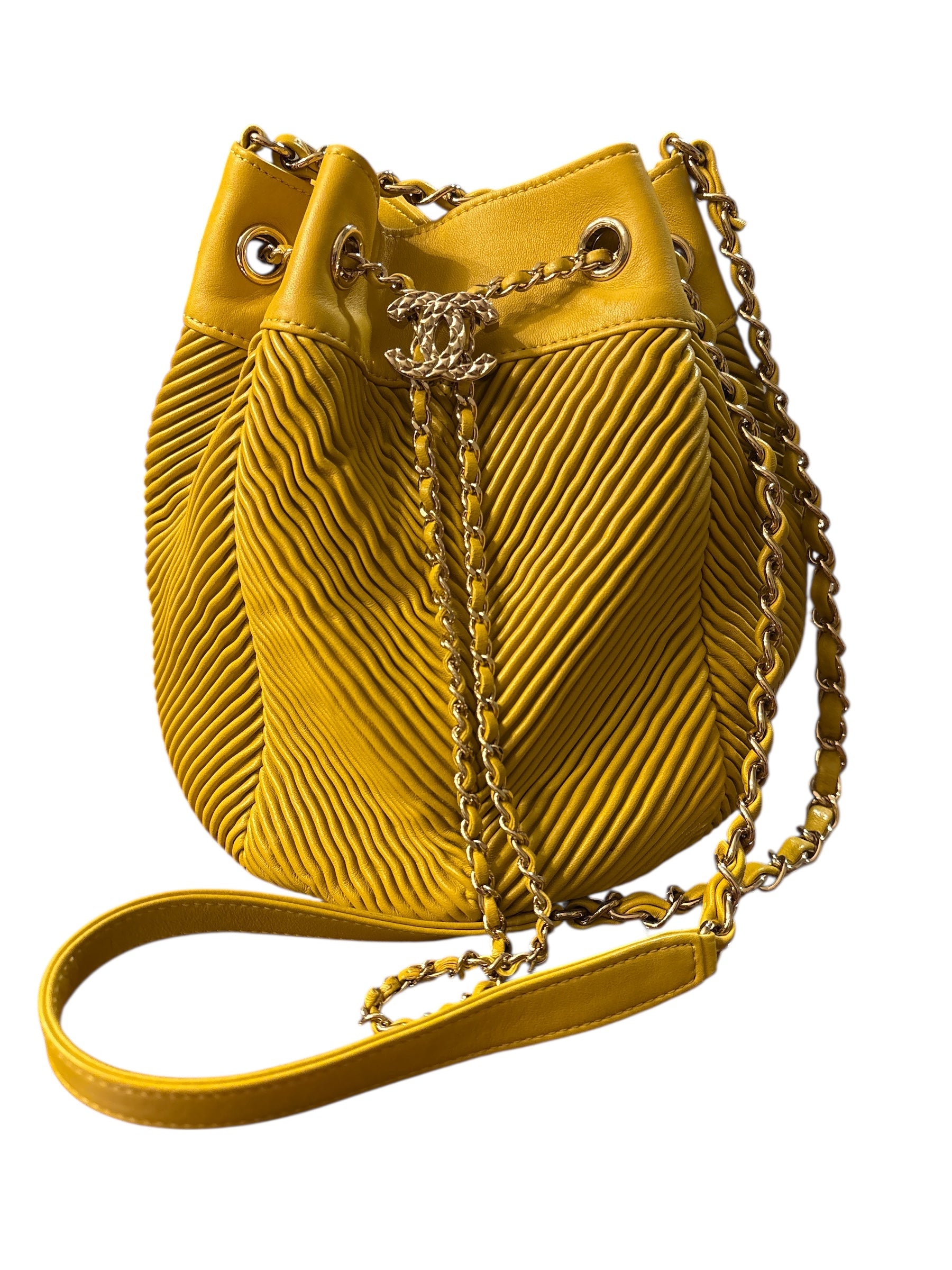 Chanel Chevron Bucket Bag.