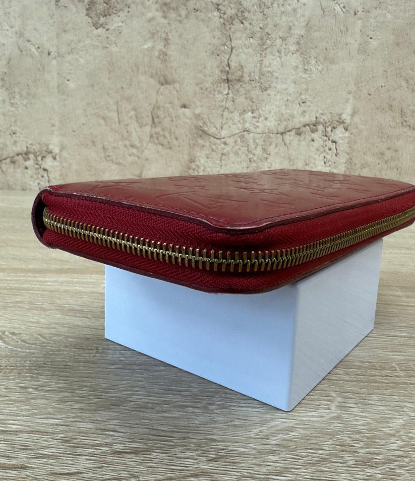 Louis Vuitton Red Vernis Zippy Wallet.