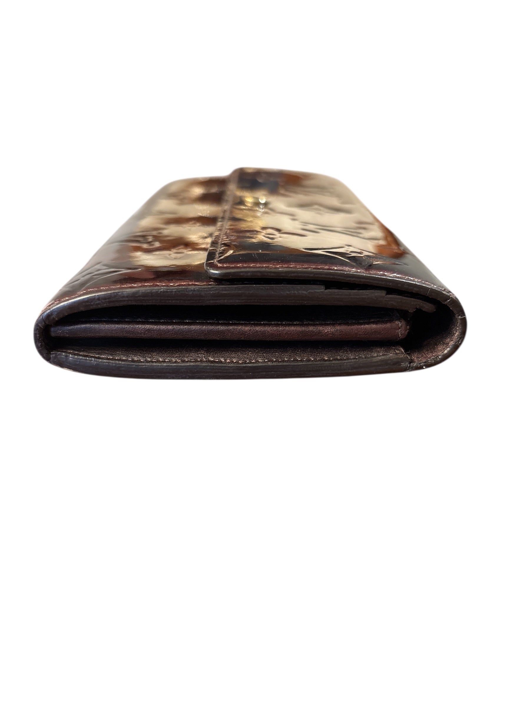 Louis Vuitton Amarante Vernis Rayures Sarah Wallet.