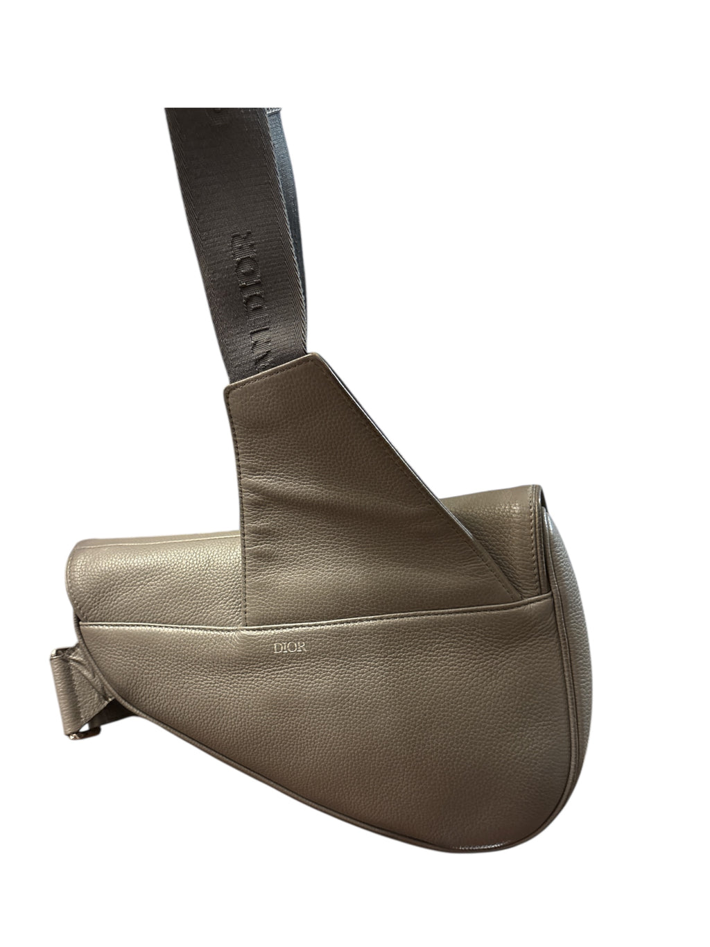 Christin Dior Shoulder Crossbody Bag Leather Gray.
