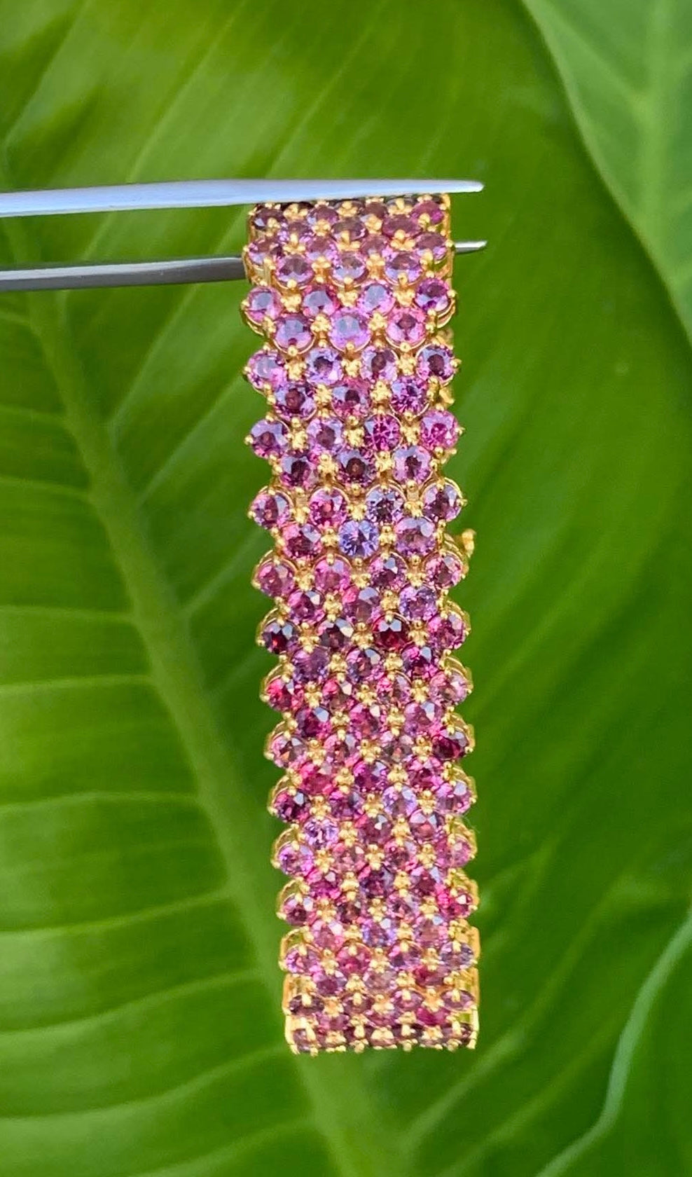Mix Color Ruby 12K Gold Bracelet Size 6.5