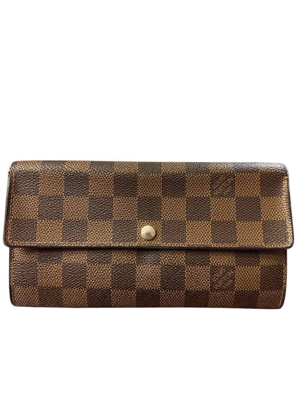 Louis Vuitton Damier Ebene Pattern Sarah Wallet.