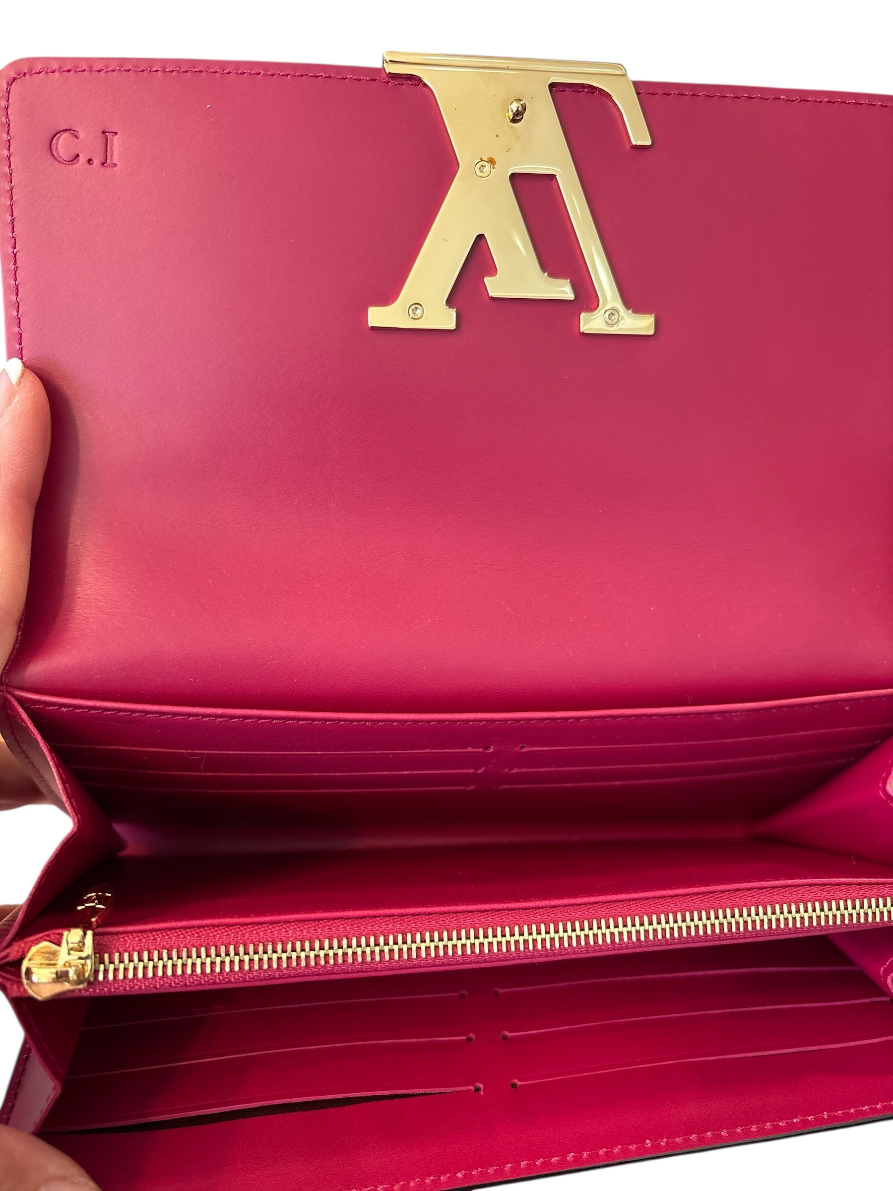 Louis Vuitton Paten Leather Clutch Bag.
