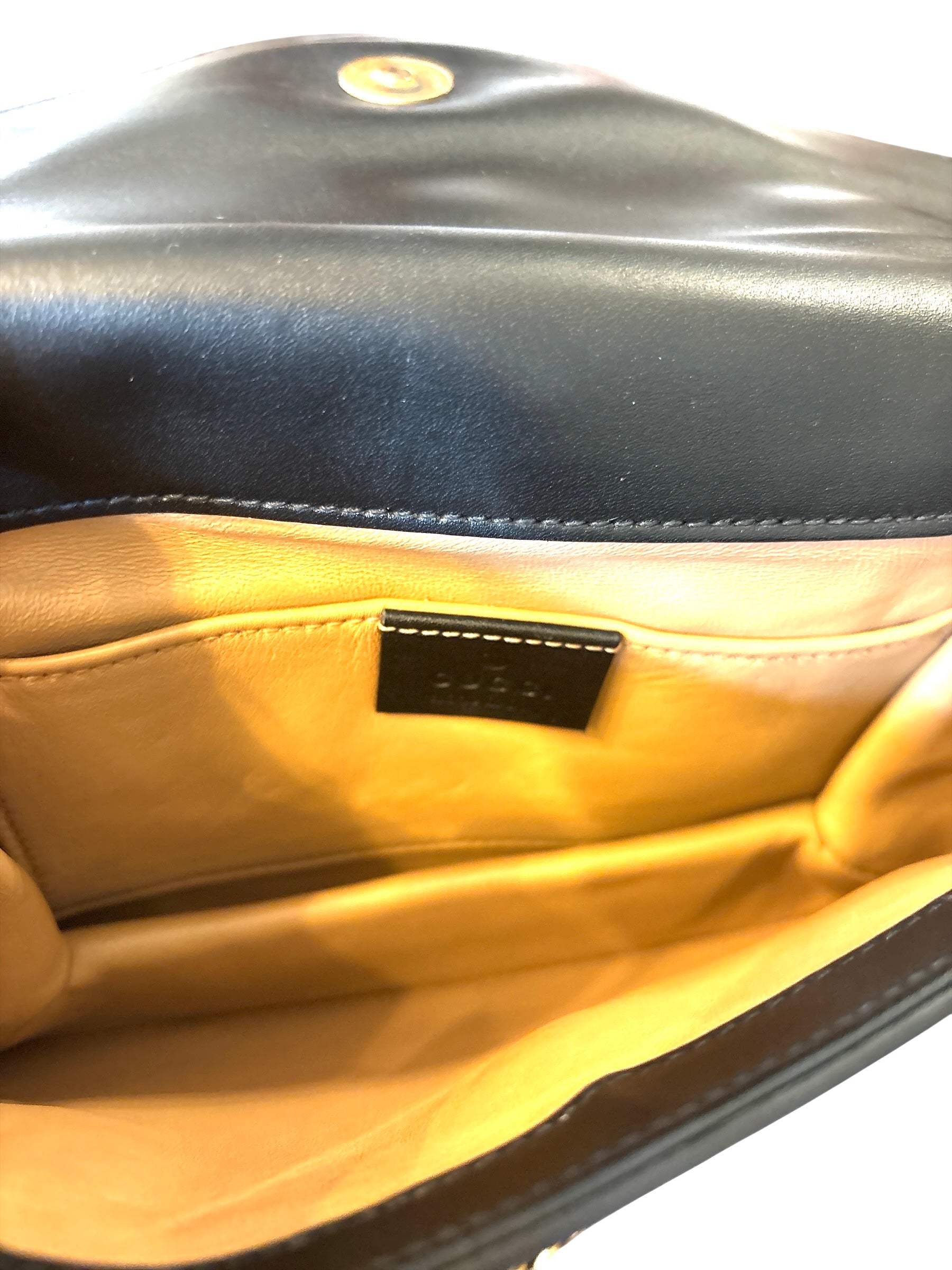 Gucci Broadway pearly Bee Shoulder Bag Embellished Leather Mini Black.