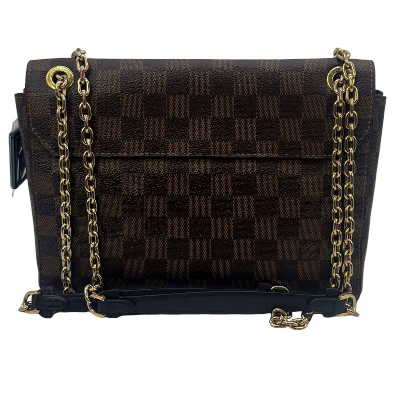 Luis Vuitton Beige Damier Ebene Canvas And Python Vavin Bag.