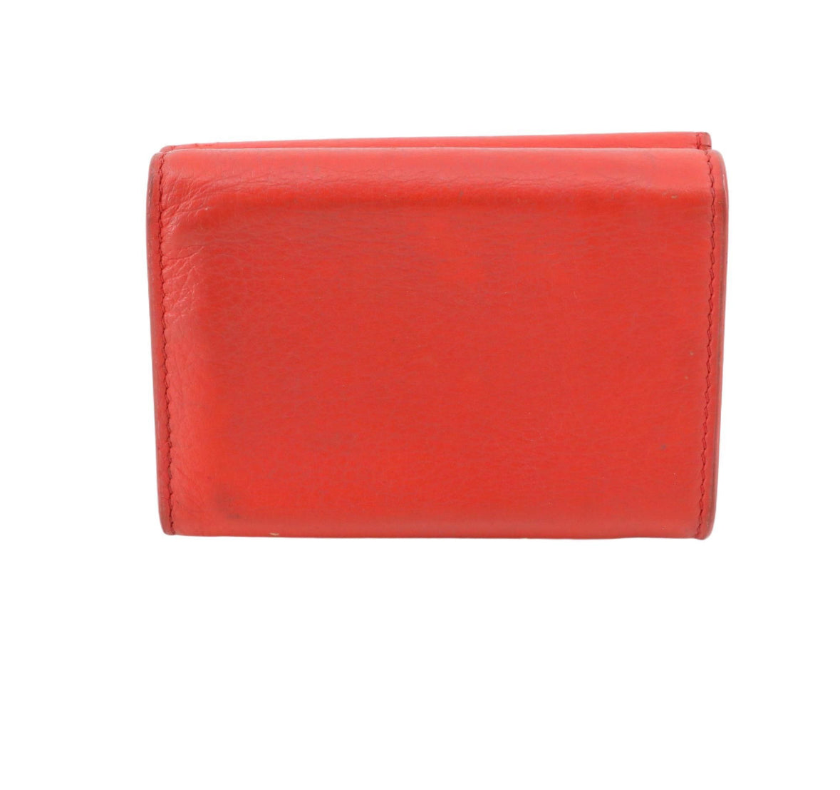 Balenciage Red Tri-Fold Wallet.
