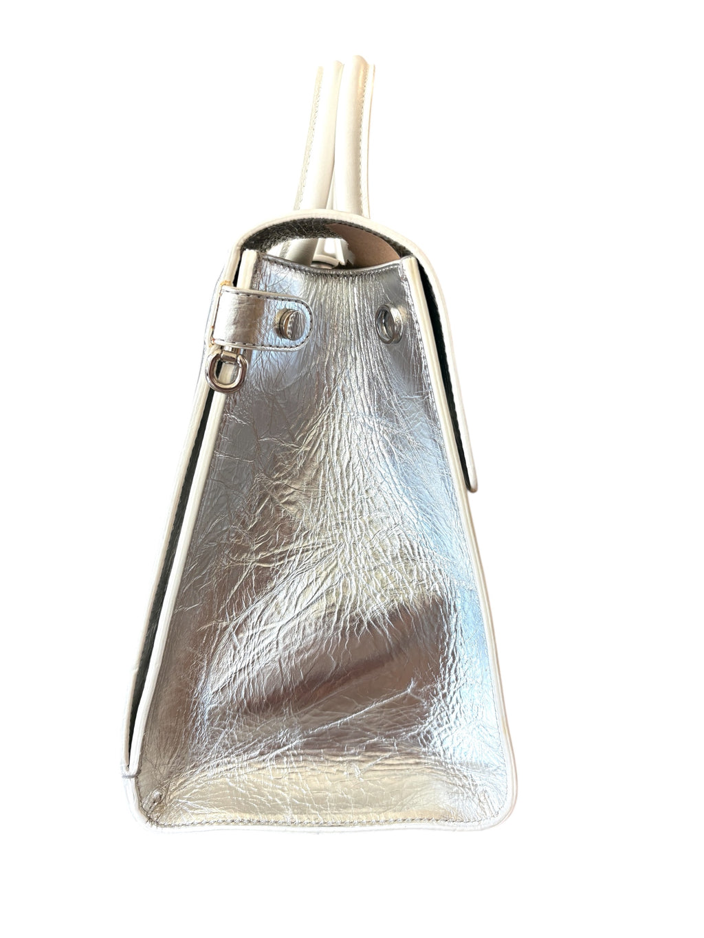 Christian Dior Metallic Silver Medium Diorever Handle bag.