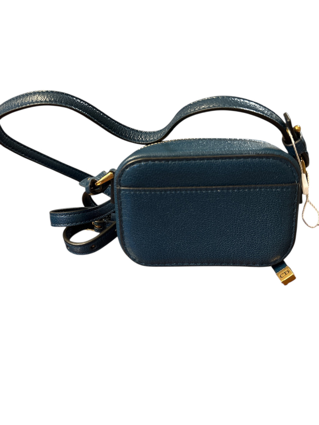 Christian Dior Saddle Shoulder Strap Pouch Goatskin Mini Blue.