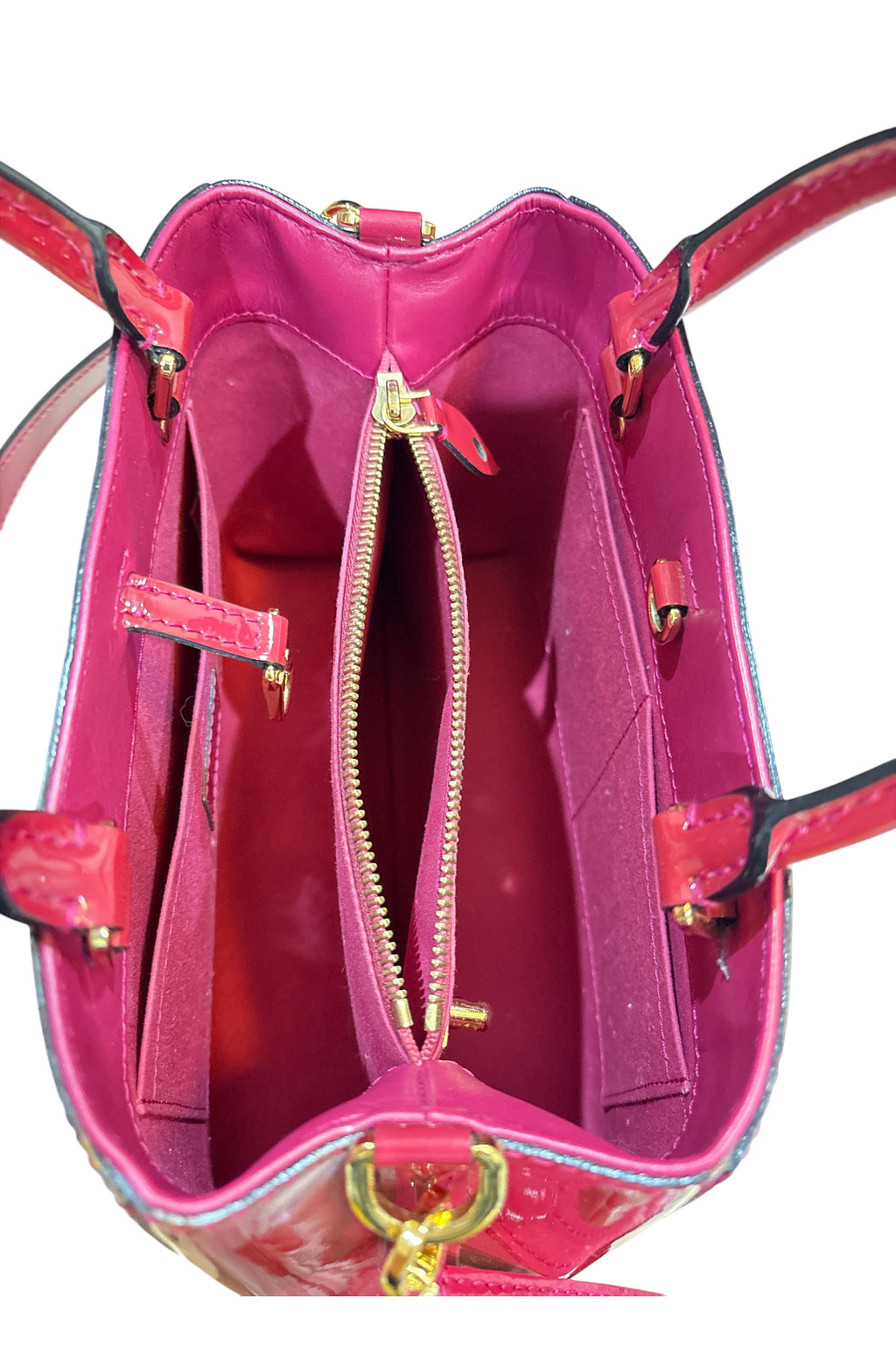 Louis Vuitton Vernis Montaigne Bag Raspberry Red.