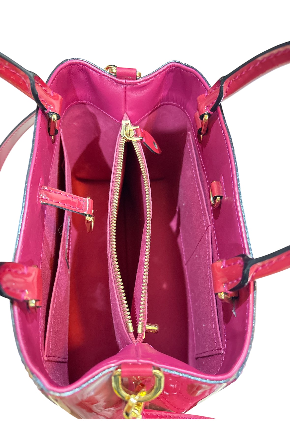Louis Vuitton Vernis Montaigne Bag Raspberry Red.