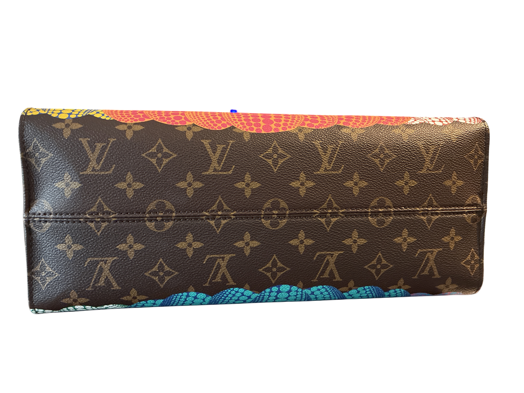 Louis Vuitton X Kusama Monogram Pumpkin On The Go MM Tote Bag Come With COA Certificate