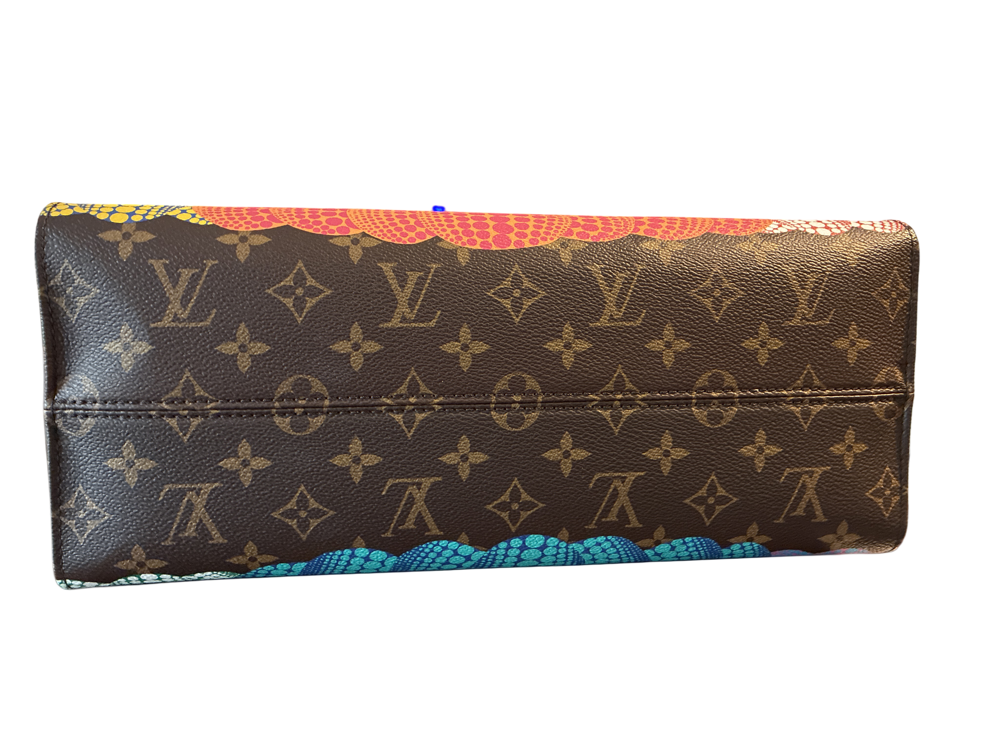 Louis Vuitton X Kusama Monogram Pumpkin On The Go MM Tote Bag Come With COA Certificate