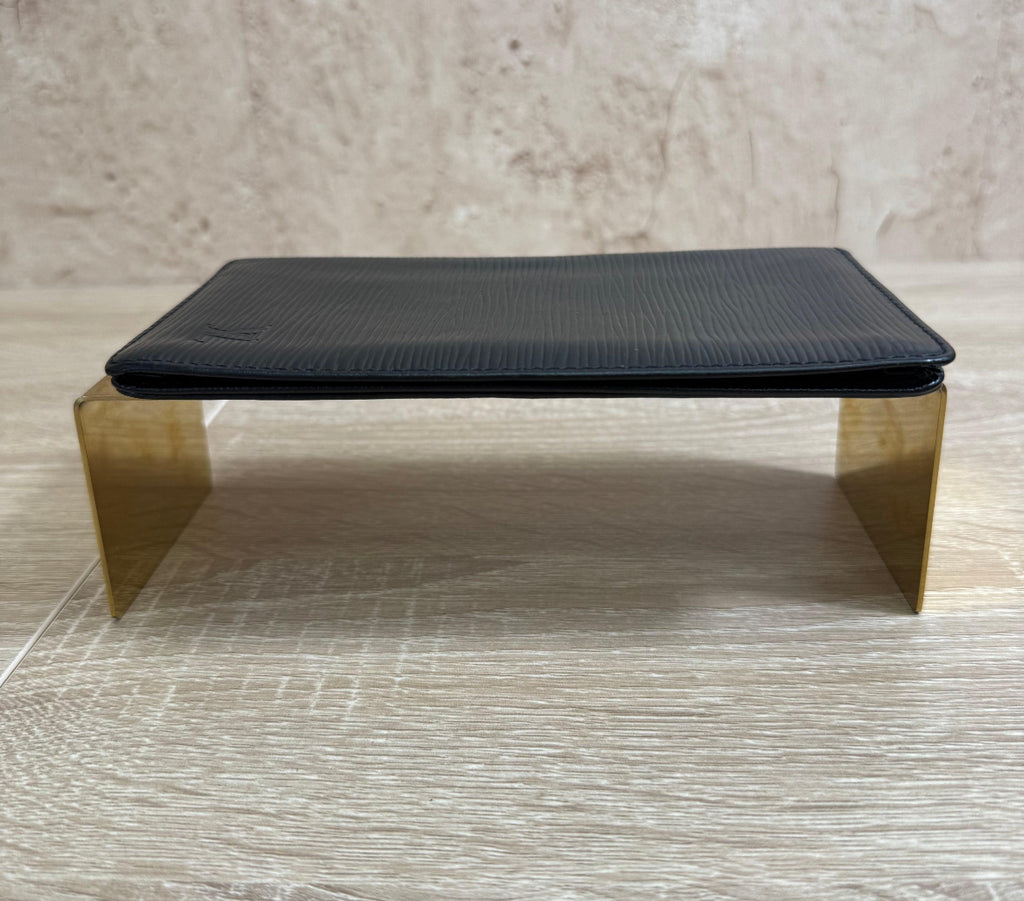 Louis Vuitton Black Epi Long Wallet.
