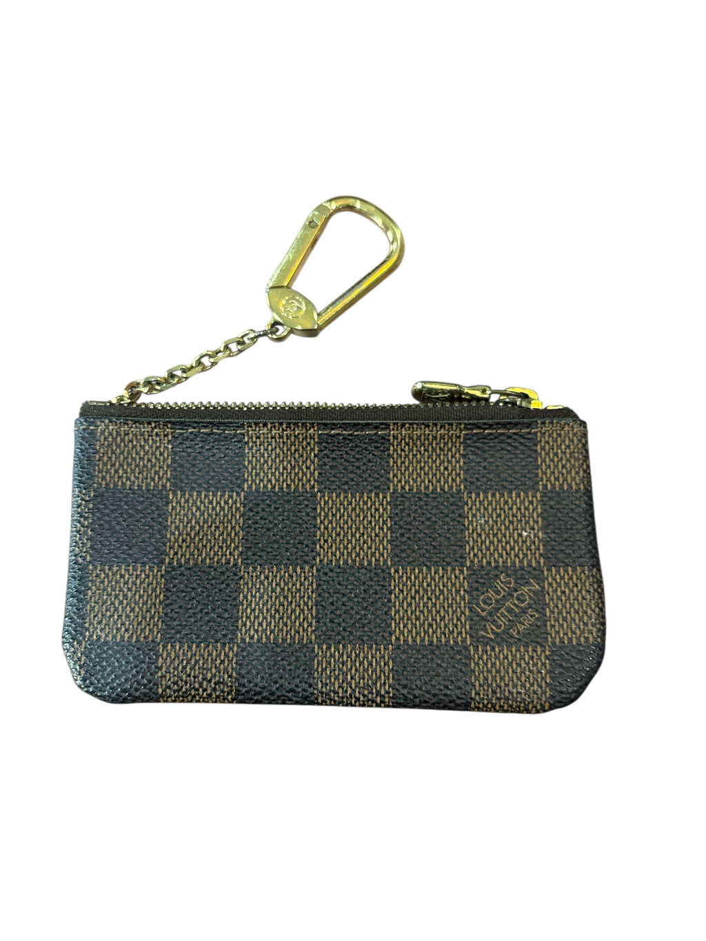 Louis Vuitton Damier Ebene Pochette Cles Coin Purse Canvas.