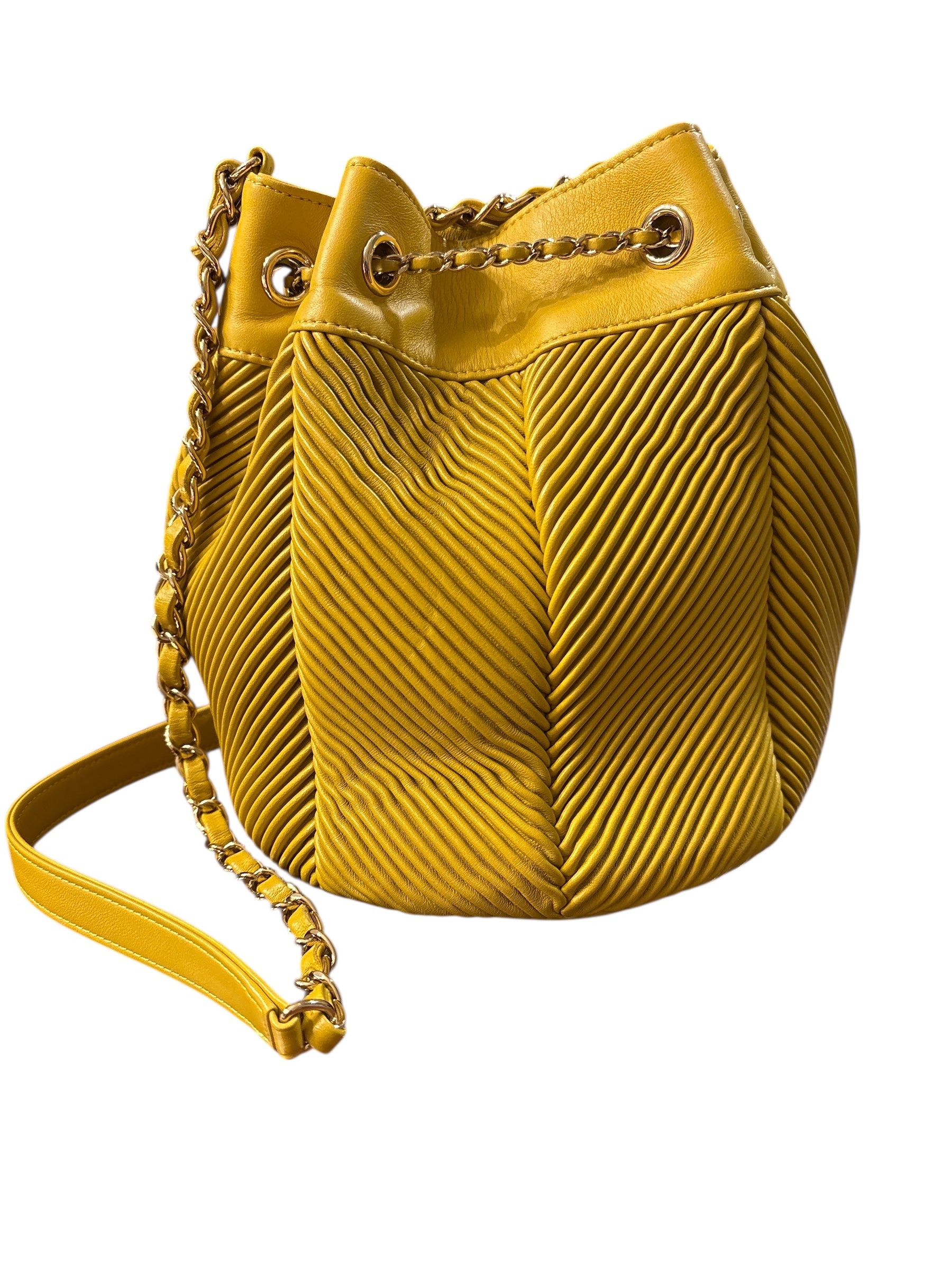 Chanel Chevron Bucket Bag.