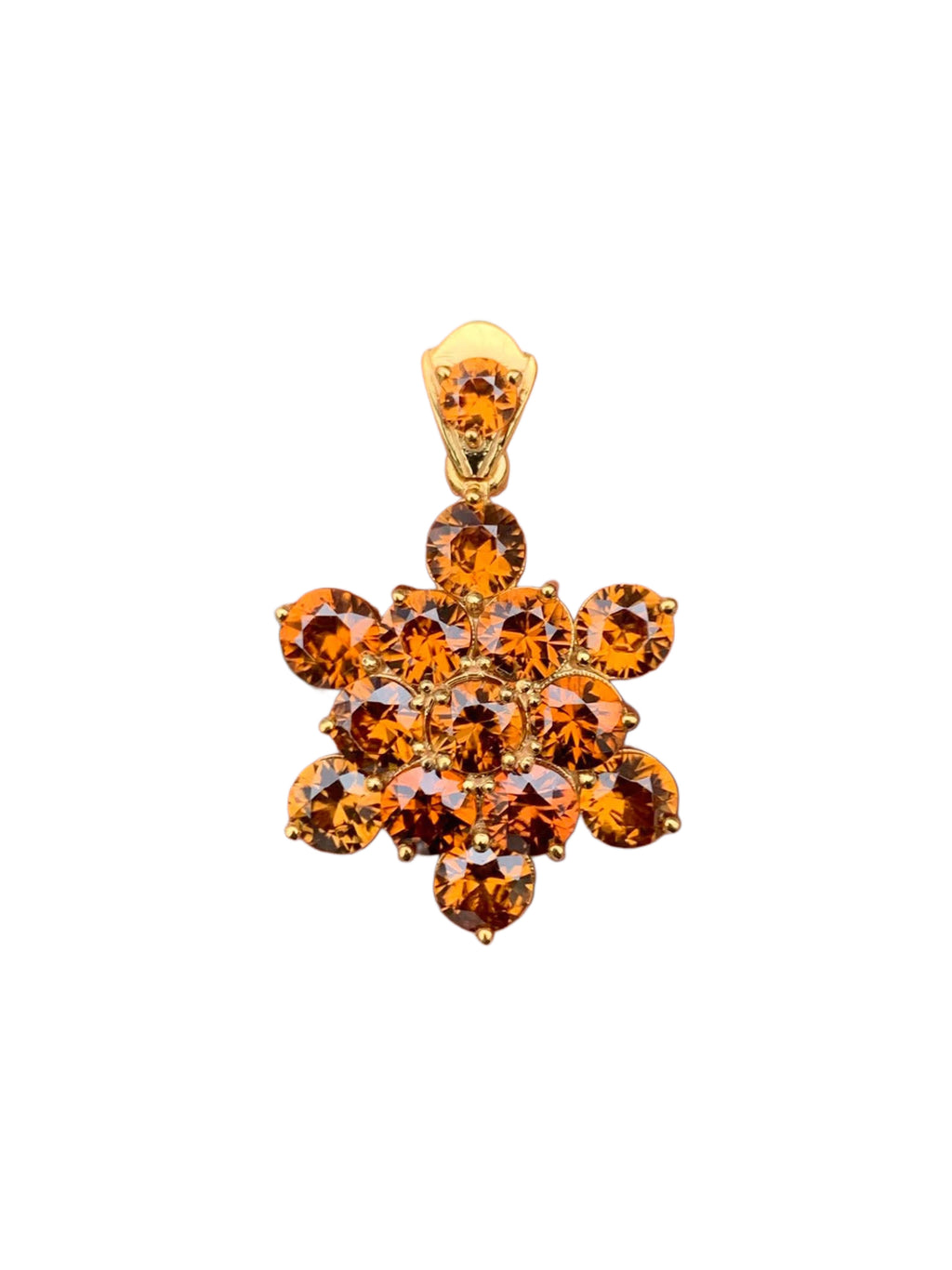 Cambodia Zircon Unheated 12K Gold Pendant Size 1"x 1"1/2.
