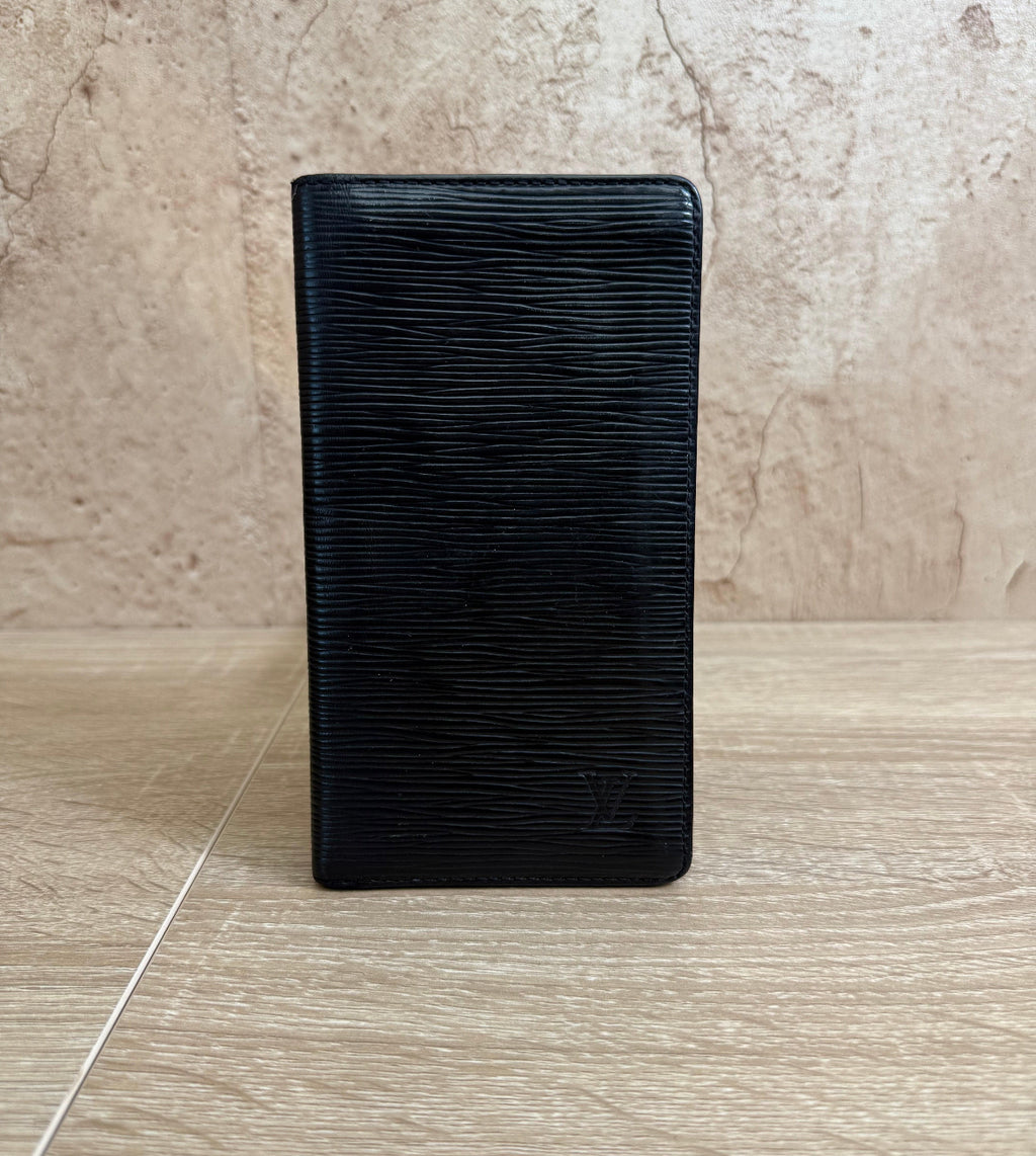 Louis Vuitton Black Epi Long Wallet.