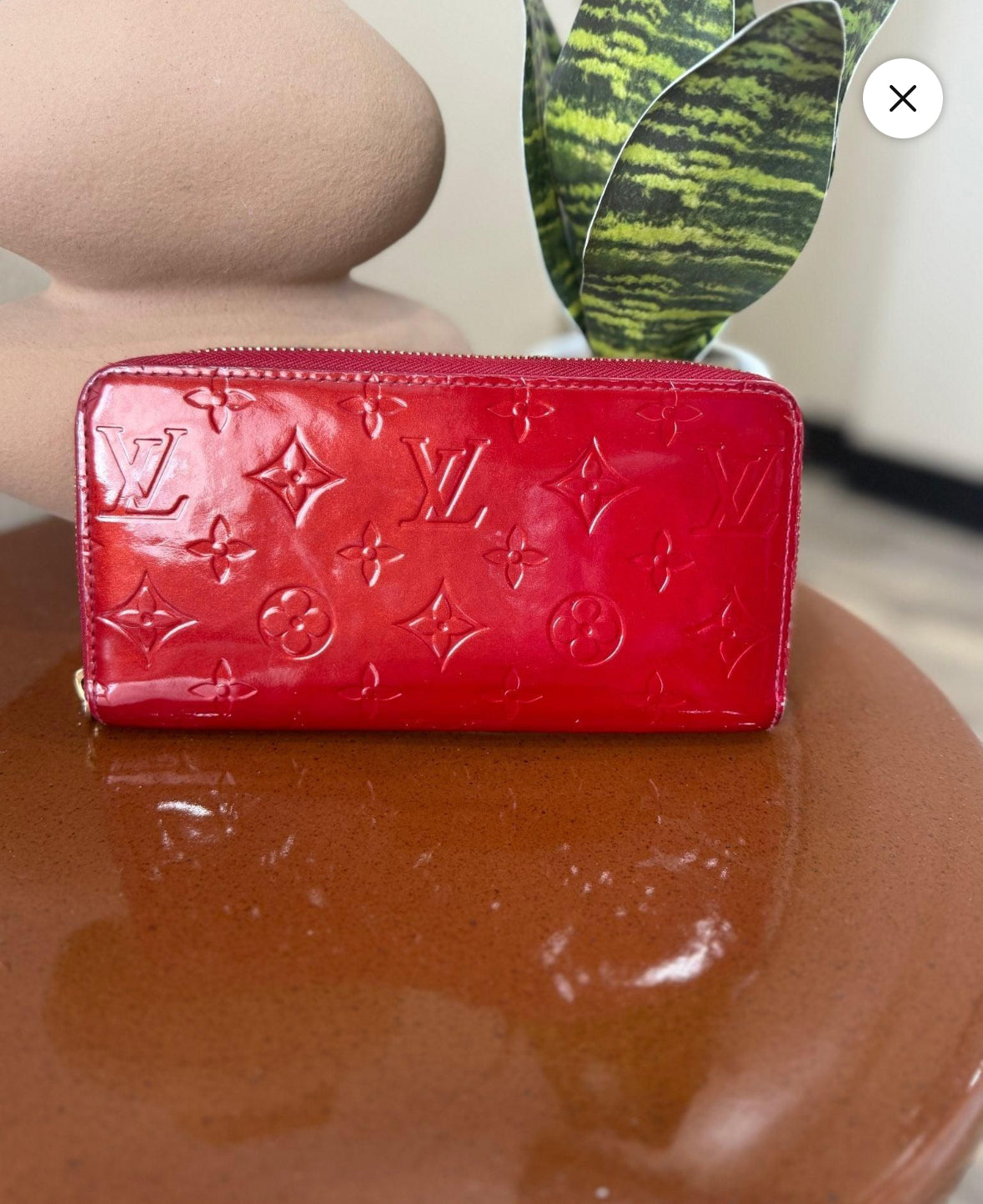 Louis Vuitton Red Vernis Zippy Wallet.