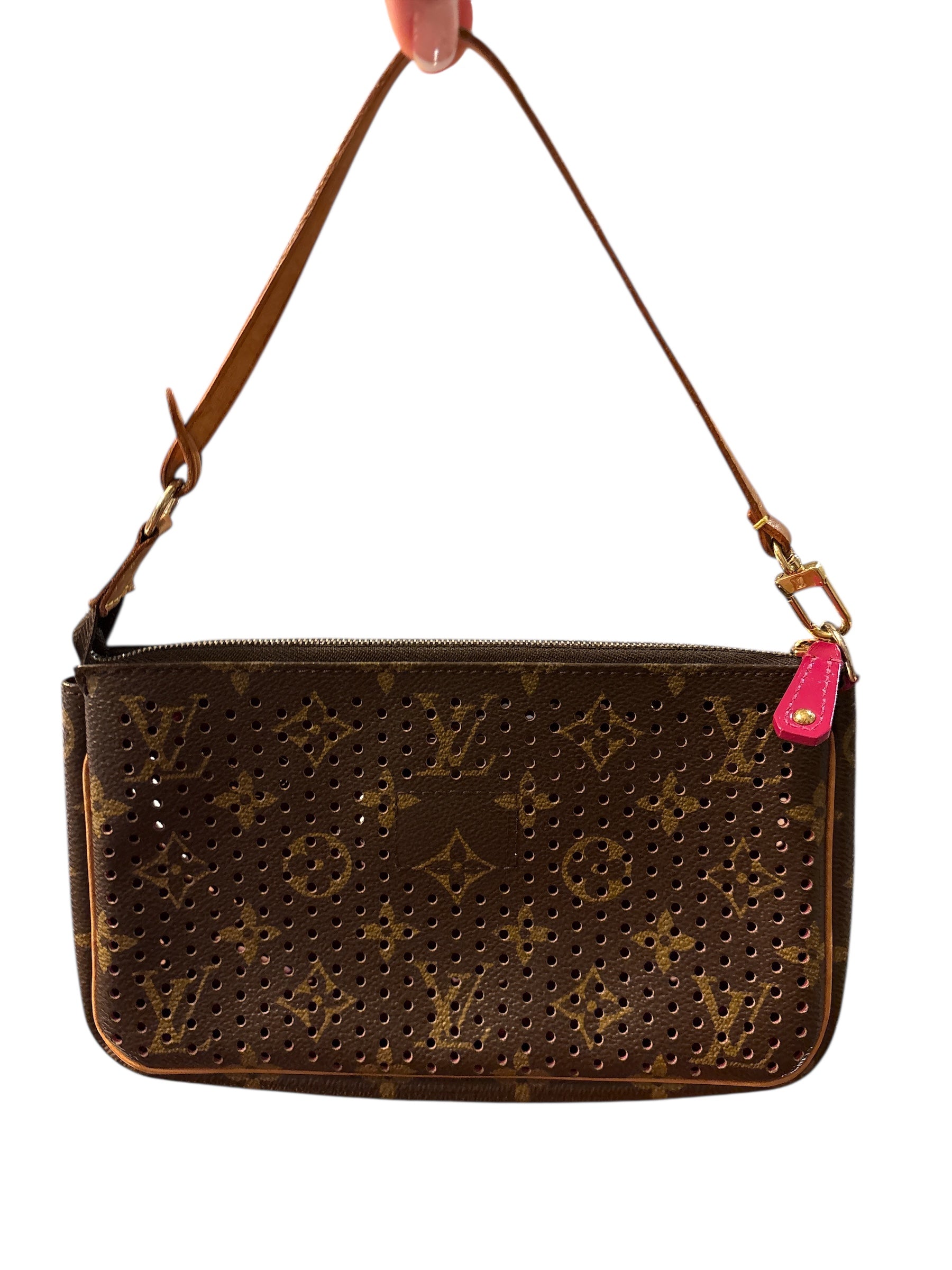 Supper Rare Grail Louis Vuitton Pochette Perforated Fuschia.
