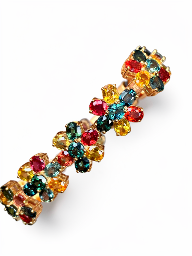 Multi Sapphire 12K Gold Bracelet Size 6.5