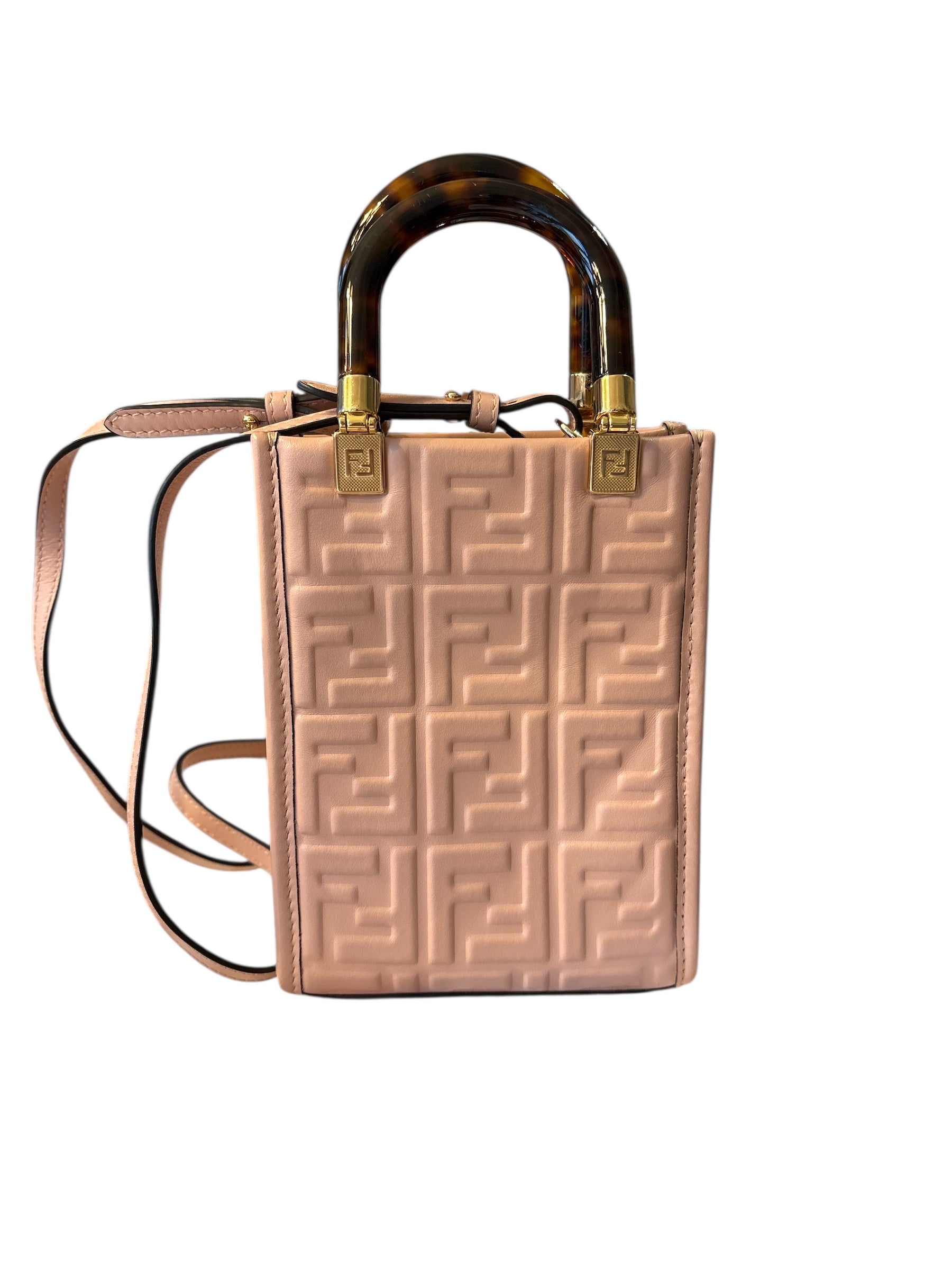 Fendi Embossed Logo Sec Plat Light Pink.