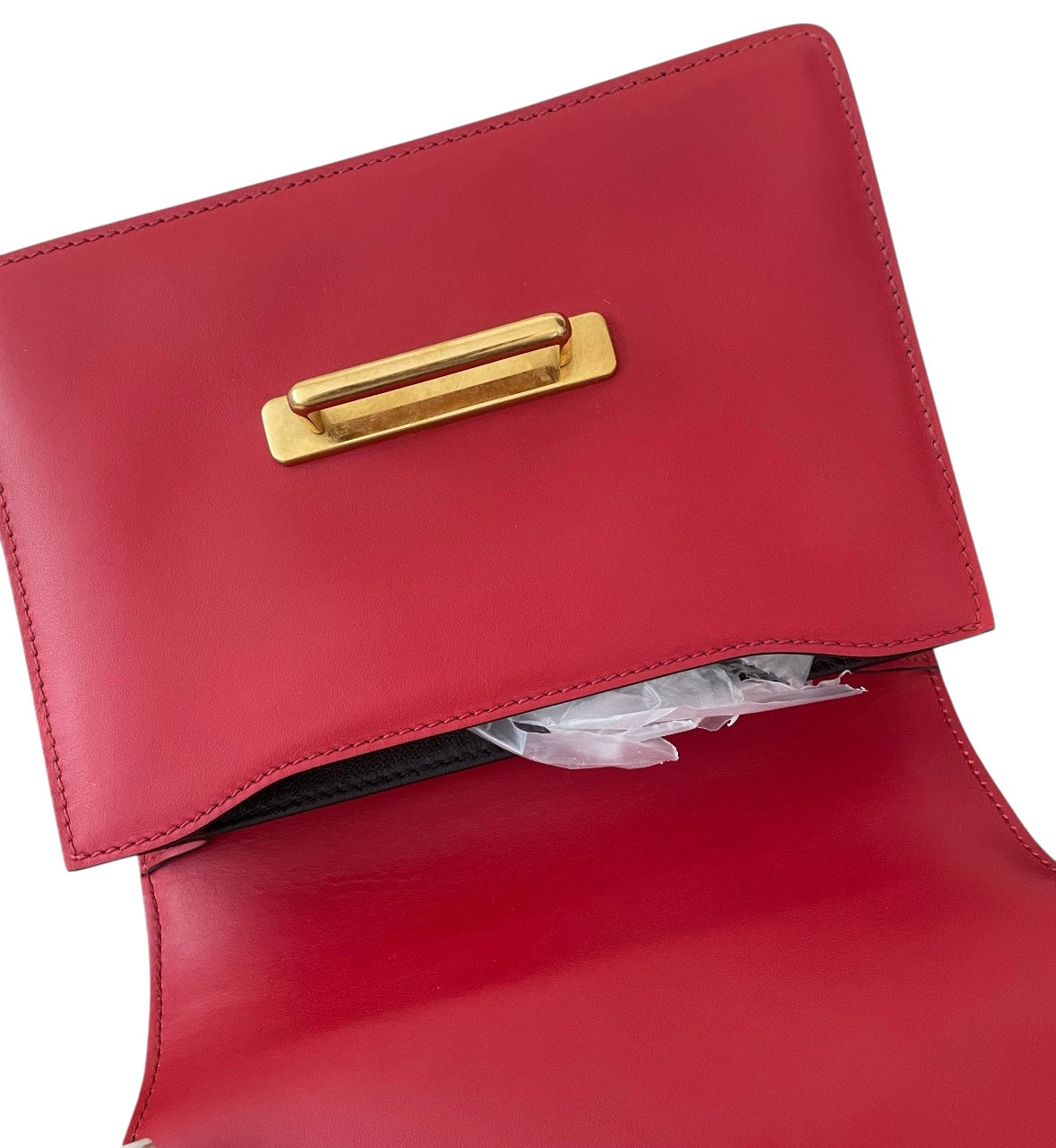 Prada Milano- Cahier Leather Crossbody Bag - Red.