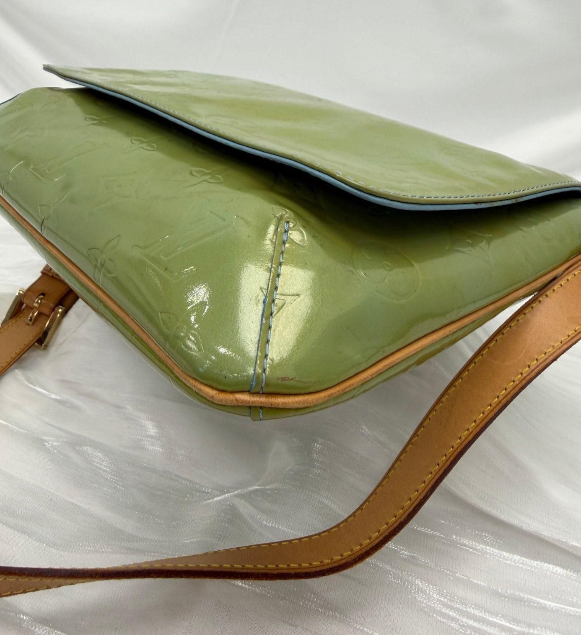 Louis Vuitton Green Vernis Thompson Street Shoulder Bag.