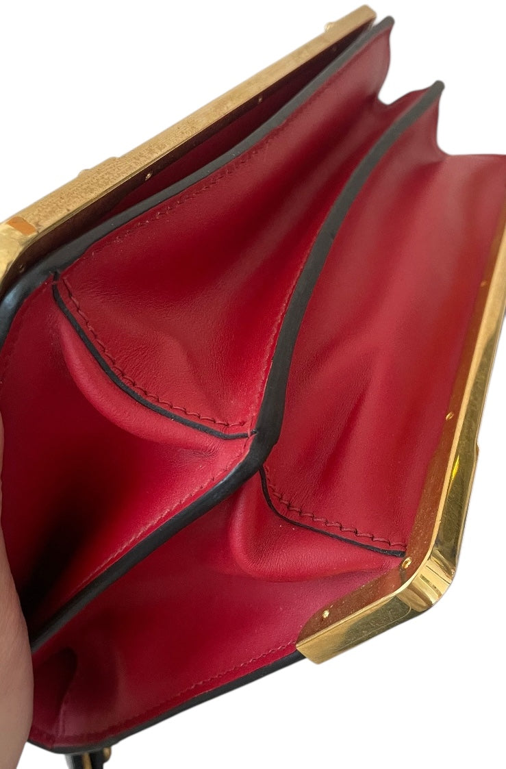 Prada Milano- Cahier Leather Crossbody Bag - Red.