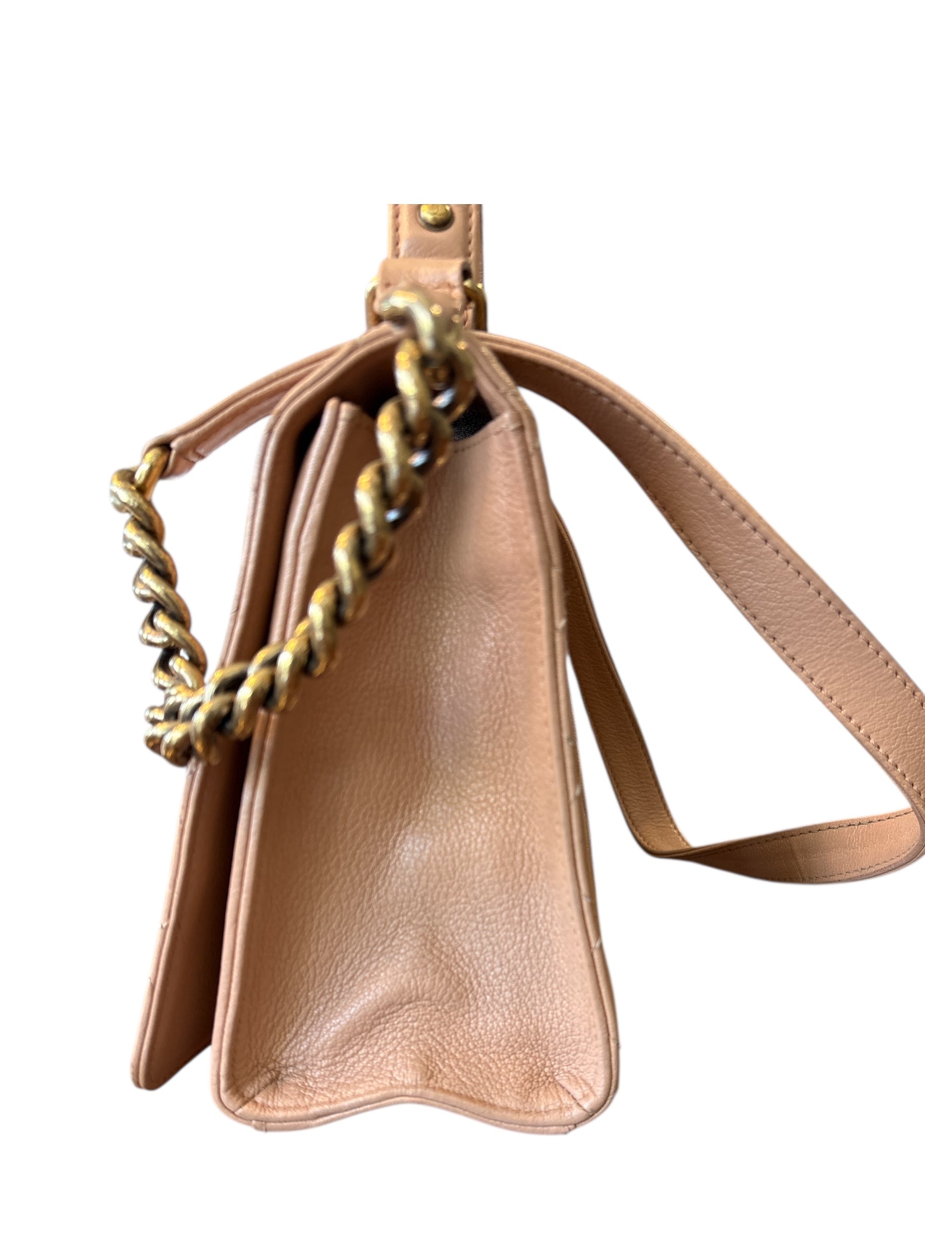 Chanel Qoatskin Quited Rita Top Handdle Flap Beige.