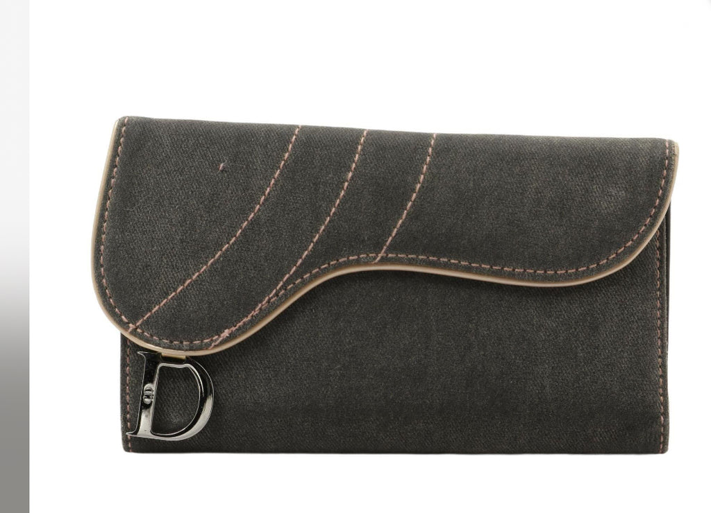 Christian Dior Black Long Wallet.